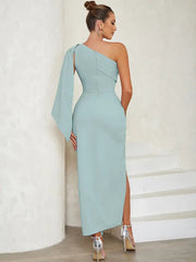 Vintage Asymmetric Belted Evening Dress Newgew Dresses