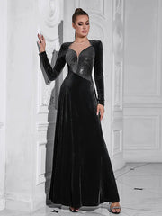 Graceful Long Sleeve Evening Gown Newgew Dresses