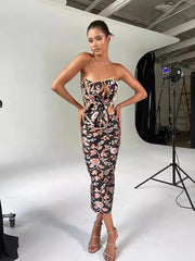 Chic Strapless Backless Tie-Back Dress Newgew Dresses