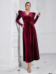 Elegant V-Neck Maxi Dress Newgew Dresses