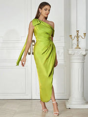 Asymmetric Shoulder Long Evening Dress Newgew Dresses