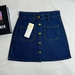 High-Waisted Button-Front Skirt PinTow