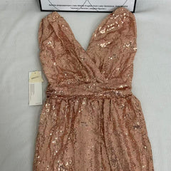 Sequined V-Neck Sleeveless Midi Dress PinTow