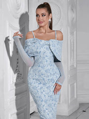 Elegant One-Shoulder Floral Mesh Dress Newgew Dresses