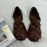 Hand-Woven Top-Grain Leather Sandals PinTow