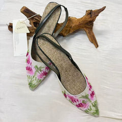 Embroidered low-heeled high-heeled shoes PinTow
