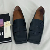 Slip-On Square-Toed Leather Shoes PinTow