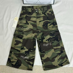 Washed Distressed Camouflage Shorts PinTow