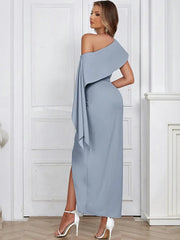 Chic Asymmetrical Shoulder Long Dress Newgew Dresses