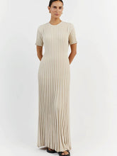 Casual Striped Crew Neck Knit Maxi Dress Newgew Dresses