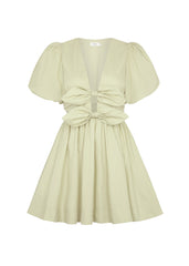 Bow Cutout Lace-Up Mini Dress Newgew Dresses