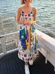 Printed Sleeveless Vacay Dress Newgew Dresses