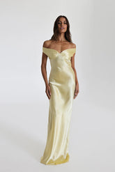 Off Shoulder Satin Maxi Dress Newgew Dresses