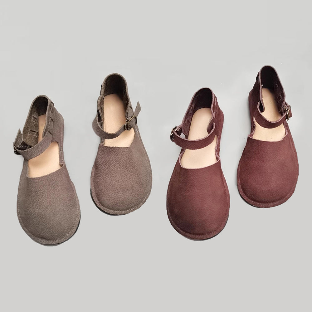 Closed Toe Buckled Soft Leather Sandals Newgew Shoes