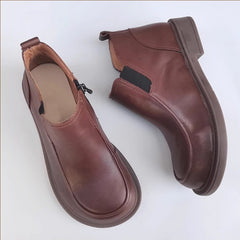 Genuine Leather Versatile Short Ankle Boots 35-41 Newgew Shoes