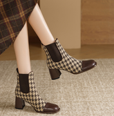 Devyn Plaid Vintage Handmade Chelsea Ankle Boots