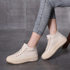 Leather Casual Lace-up Versatile Single Boots Newgew Shoes