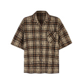 MADE EXTREME Oversized Short Sleeve Plaid Shirt Newgew