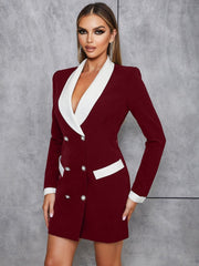 Elegant V-Neck Blazer Dress Newgew Dresses
