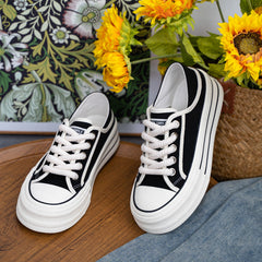Women's Summer Korean Style Breathable Skate Thick Canvas Shoes Newgew