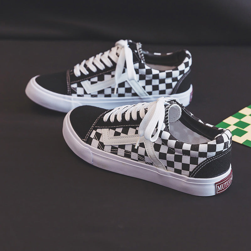 Charming Women's Label Plaid Style Canvas Shoes Newgew
