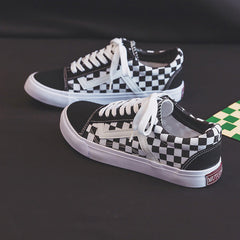 Charming Women's Label Plaid Style Canvas Shoes Newgew