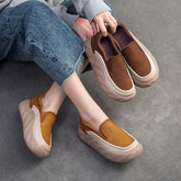 Women Spring Minimalist Leather Thick Soled Casual Shoes Newgew Shoes