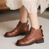 Women Patchwork Leather Ankle Boots Newgew Shoes