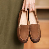 Women Retro Minimalist Leather Flat Casual Loafers Newgew Shoes