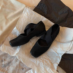 Chunky Heels Retro Cross Strap Pump Shoes newgew