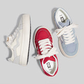 Comfortable Slouchy Women's Flat Red Fashionable Canvas Shoes Newgew