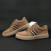 Men Patchwork Leather Stylish Flat Casual Sneakers Newgew Shoes