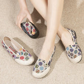 Women's Slip-on Flat Mom Linen Leisure Old Canvas Shoes Newgew