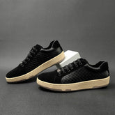 Men Fashion Minimalist Patchwork Leather Flat Casual Shoes Newgew Shoes