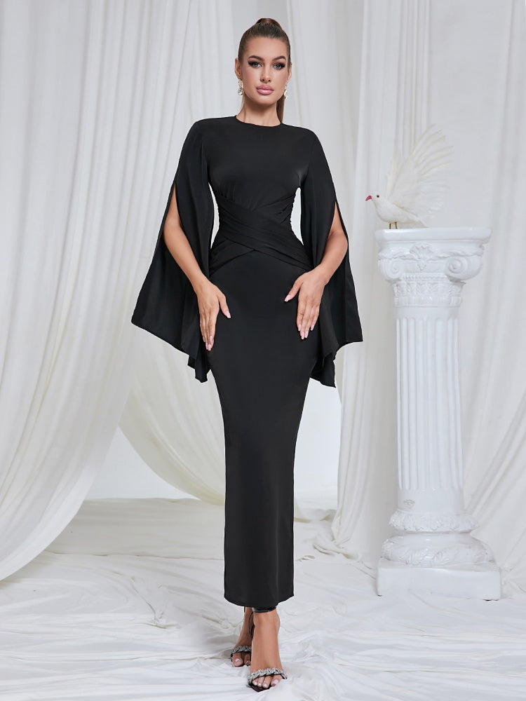 Round Neck Long Sleeve Evening Dress Newgew Dresses