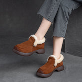Women Retro Minimalist Thick Soled Furred Casual Shoes Newgew Shoes
