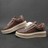 Men Minimalist Leather Thick Soled Casual Shoes Newgew Shoes