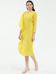 Ladies' High-End Asymmetrical Solid Color Patchwork Dress Newgew Dresses