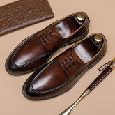 Men Retro Classic Cowhide Casual Oxford Shoes Newgew Shoes