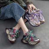 Women Fashion Patchwork Chunky Platform Dad Shoes Newgew Shoes
