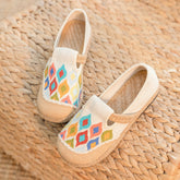 Glamorous Cross Stitch Colorful Peacock Industry Canvas Shoes Newgew