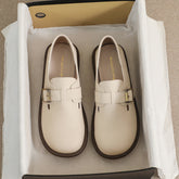 Women Minimalism Retro Soft Leather Casual Loafers Newgew Shoes