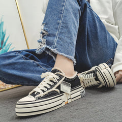 Women's & Men's Beggar Vulcanized Thick Sole Height Increasing Low Canvas Shoes Newgew