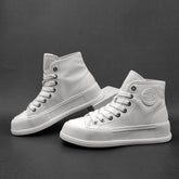 Men Minimalist Leather High Top Flat Casual Shoes Newgew Shoes