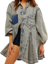 Button-Detail Denim Dress Newgew Dresses