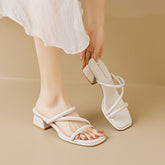 Women Casual Fashion Chunky Heel Slides Sandals Newgew Shoes