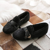 Women Casual Winter Fleece Buckle Shoes Newgew Shoes