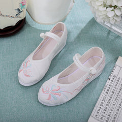 Flat Round Toe Embroidered For Han Heels Newgew