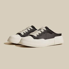 Women's Summer Thick Bottom Satin White Canvas Shoes Newgew