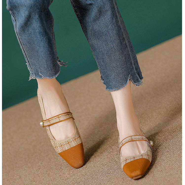 Knit Mary Jane Shoes Soft Sole Strappy Flats NEW GEW